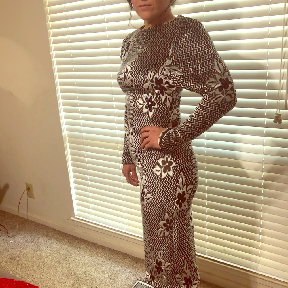 Black and white cocktail dress